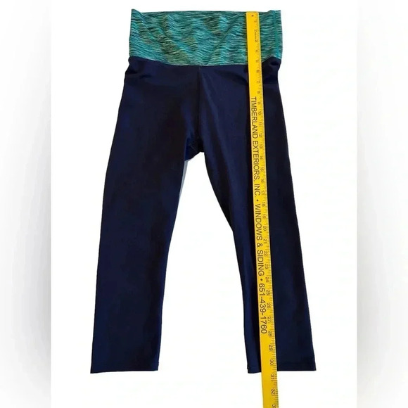 Fabletics Capri Leggings Women Sm Blue Green Fold-over High Waist Yoga Athletic. - Picture 6 of 11